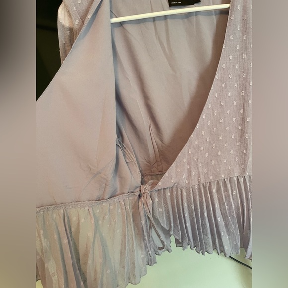 Textured wrap short sleeve blouse - Picture 9 of 9